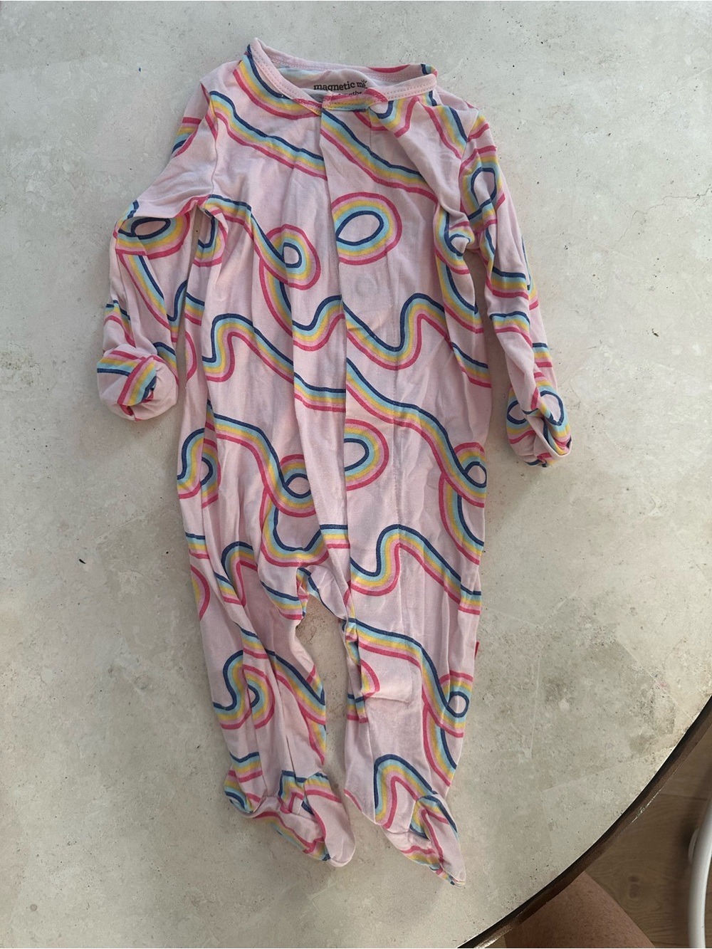 Magnetic Me Pink Rainbow Swirl Footed One-Piece